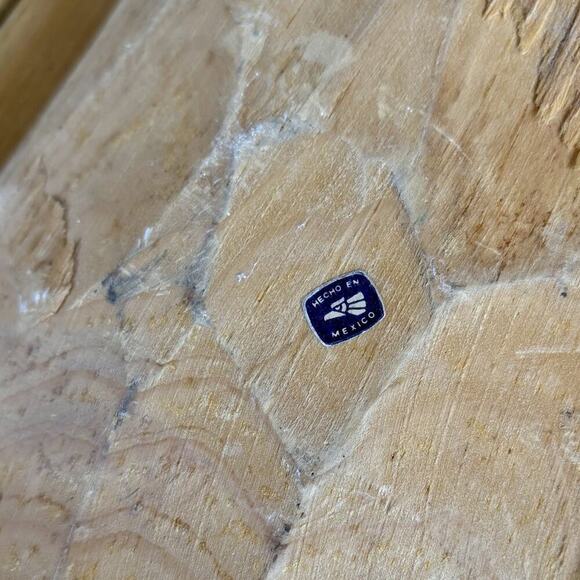 MEXICAN FOLK ART Hand Carved Decorative WOOD DISPLAY BOWL SIGNED PAINTED PUEBLO - Picture 14 of 16